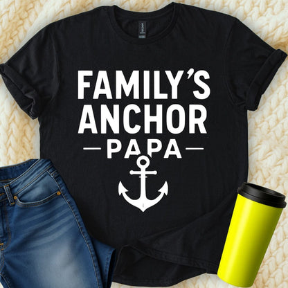 MyDesigns Physical Item Family's Anchor Papa Boat Design Graphic Funny T-Shirt