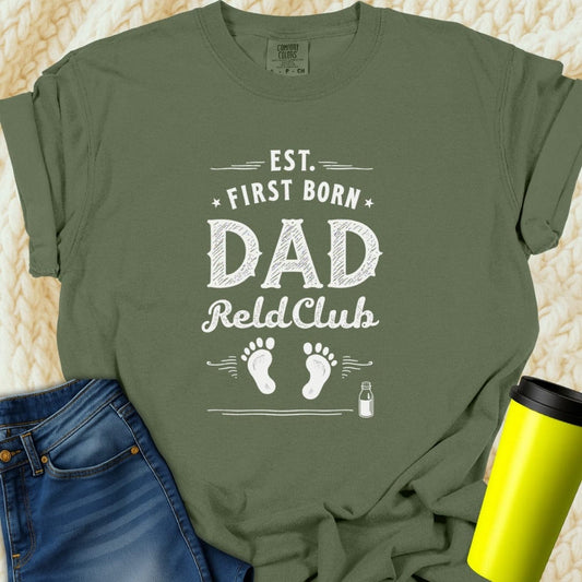 Printify T-Shirt Moss / S First Born Dad Tee