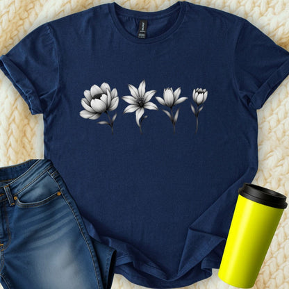 Printify T-Shirt Navy / S Flower Mom T-Shirt