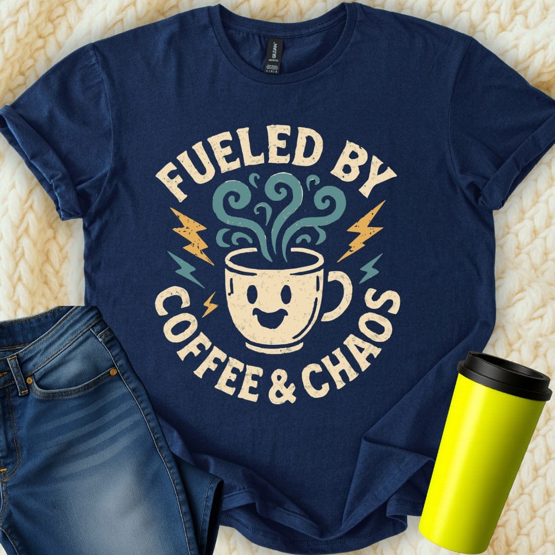 MyDesigns T-Shirt S / Navy Fueled By Coffee Chaos T-Shirt