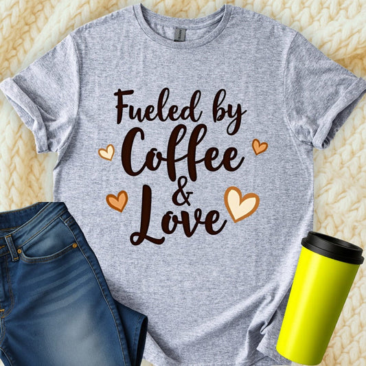 Printify T-Shirt Sport Grey / S Fueled by Coffee T-Shirt
