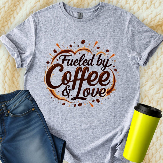 Printify T-Shirt Sport Grey / S Fueled by Coffee T-Shirt