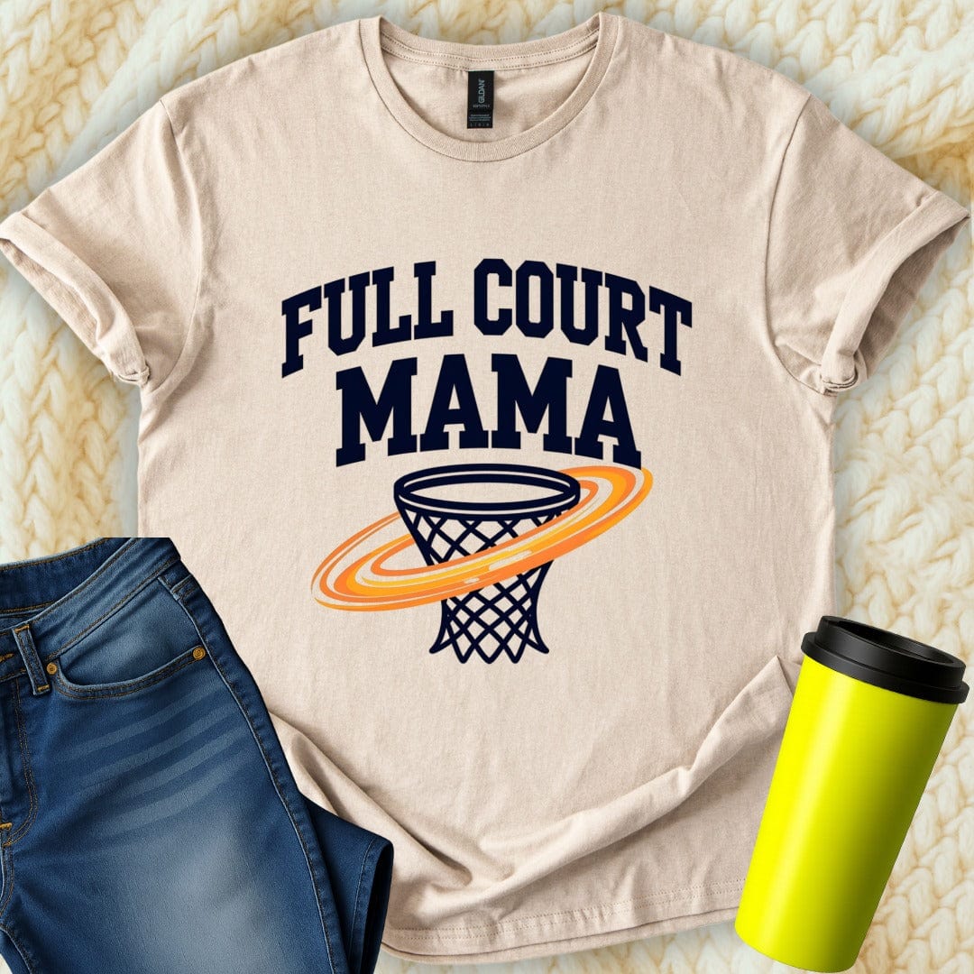 Printify T-Shirt Sand / S Full Court Mama T-Shirt