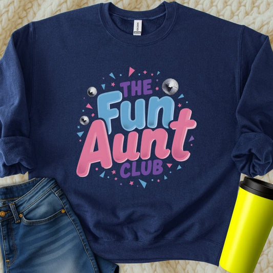 Printify Sweatshirt S / Navy Fun Aunt Club Sweatshirt