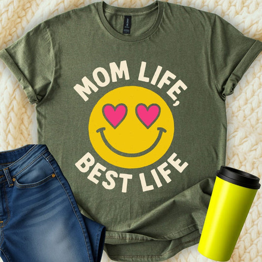 MyDesigns T-Shirt Happy Mom Life Best Life Graphic Design T-Shirt