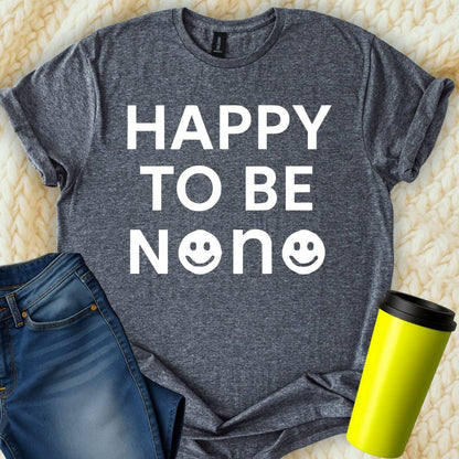 MyDesigns Physical Item Happy To Be Nana With Smiley Face Graphic Art T-Shirt