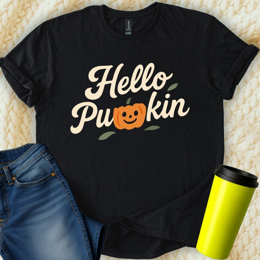 MyDesigns T-Shirt S / Black Hello Pumpkin Halloween T-Shirt