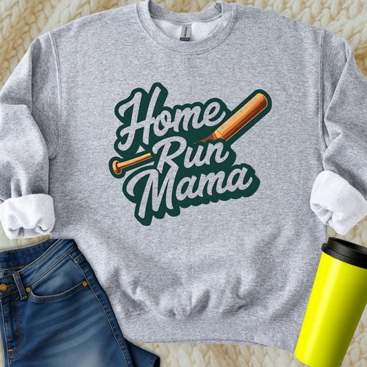 Printify Sweatshirt S / Sport Grey Home Run Mama Sweatshirt