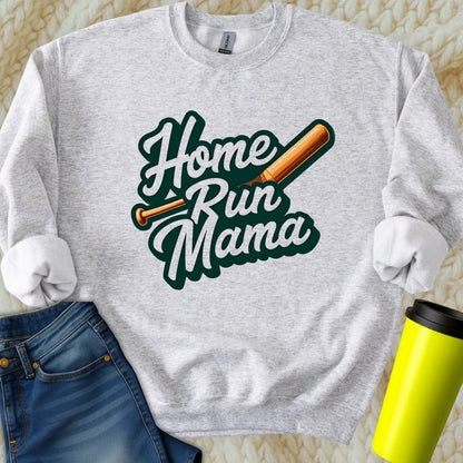 Printify Sweatshirt S / Ash Home Run Mama Sweatshirt