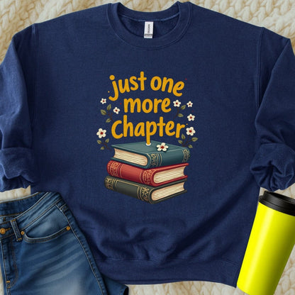 Printify Sweatshirt S / Navy Just One More Chapter Sweatshirt