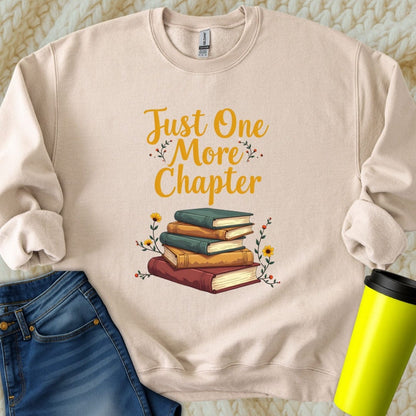 Printify Sweatshirt S / Sand Just One More Chapter Sweatshirt