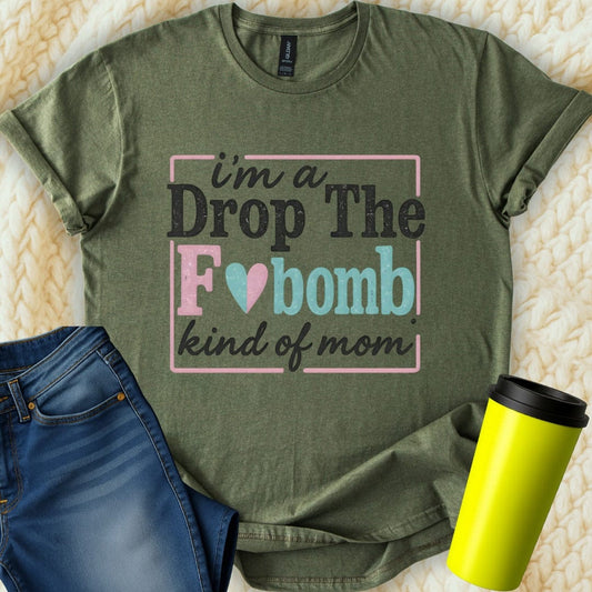 Printify T-Shirt Military Green / S Kind of Mom T-Shirt