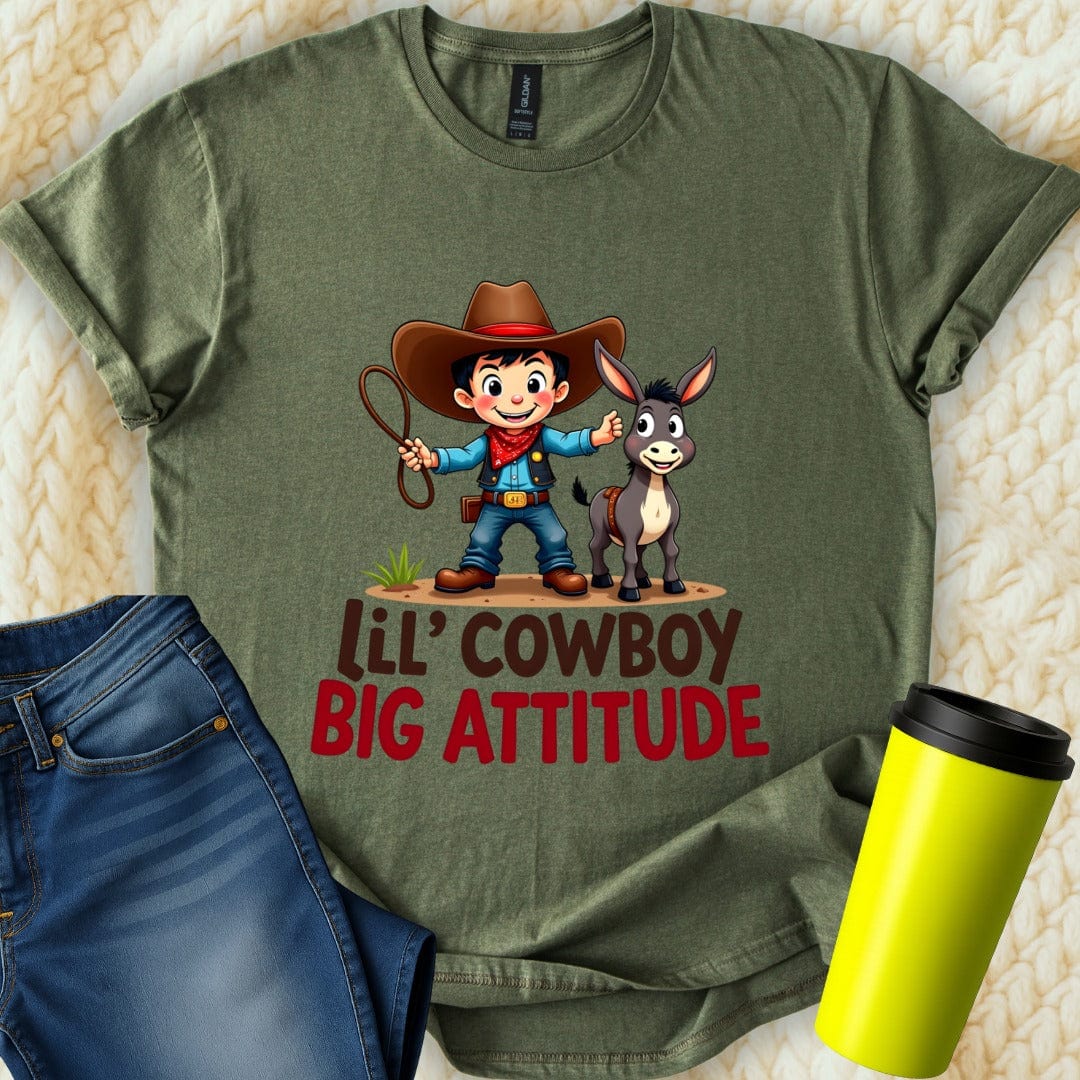 Printify T-Shirt Military Green / S Lil Cowboy Brother T-Shirt
