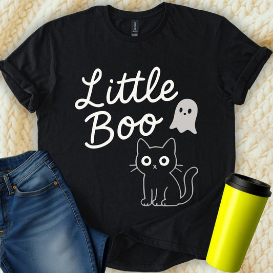 MyDesigns T-Shirt S / Black Little Boo Funny Halloween T-Shirt