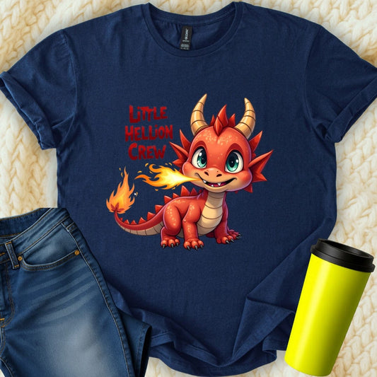 Printify T-Shirt Navy / S Little Hellion Crew T-Shirt