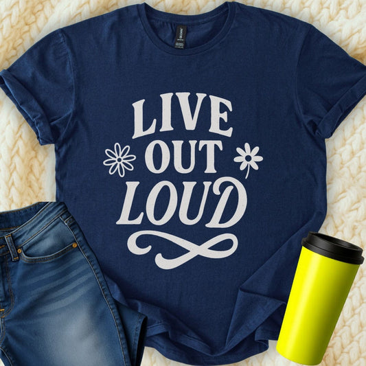 The Off Base T-Shirt S / Navy Live Out Loud Stylish Graphic T-Shirt