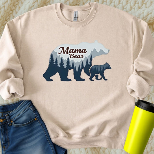 Printify Sweatshirt S / Sand Mama Bear Sweatshirt