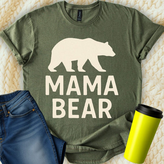 MyDesigns T-Shirt S / Military Green Mama Bear T-Shirt