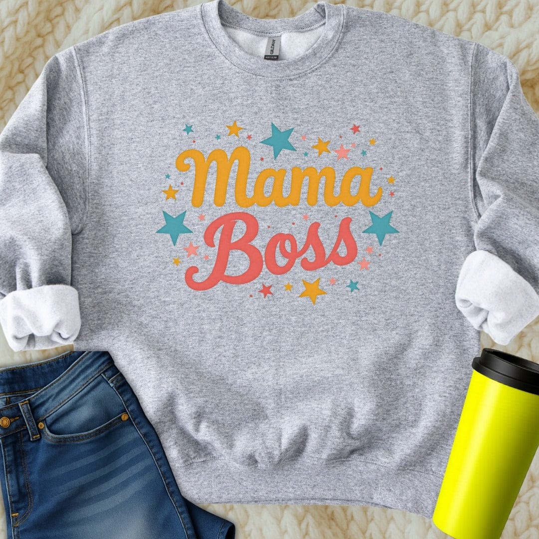 Printify Sweatshirt S / Sport Grey Mama Boss Sweatshirt