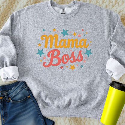 Printify Sweatshirt S / Sport Grey Mama Boss Sweatshirt