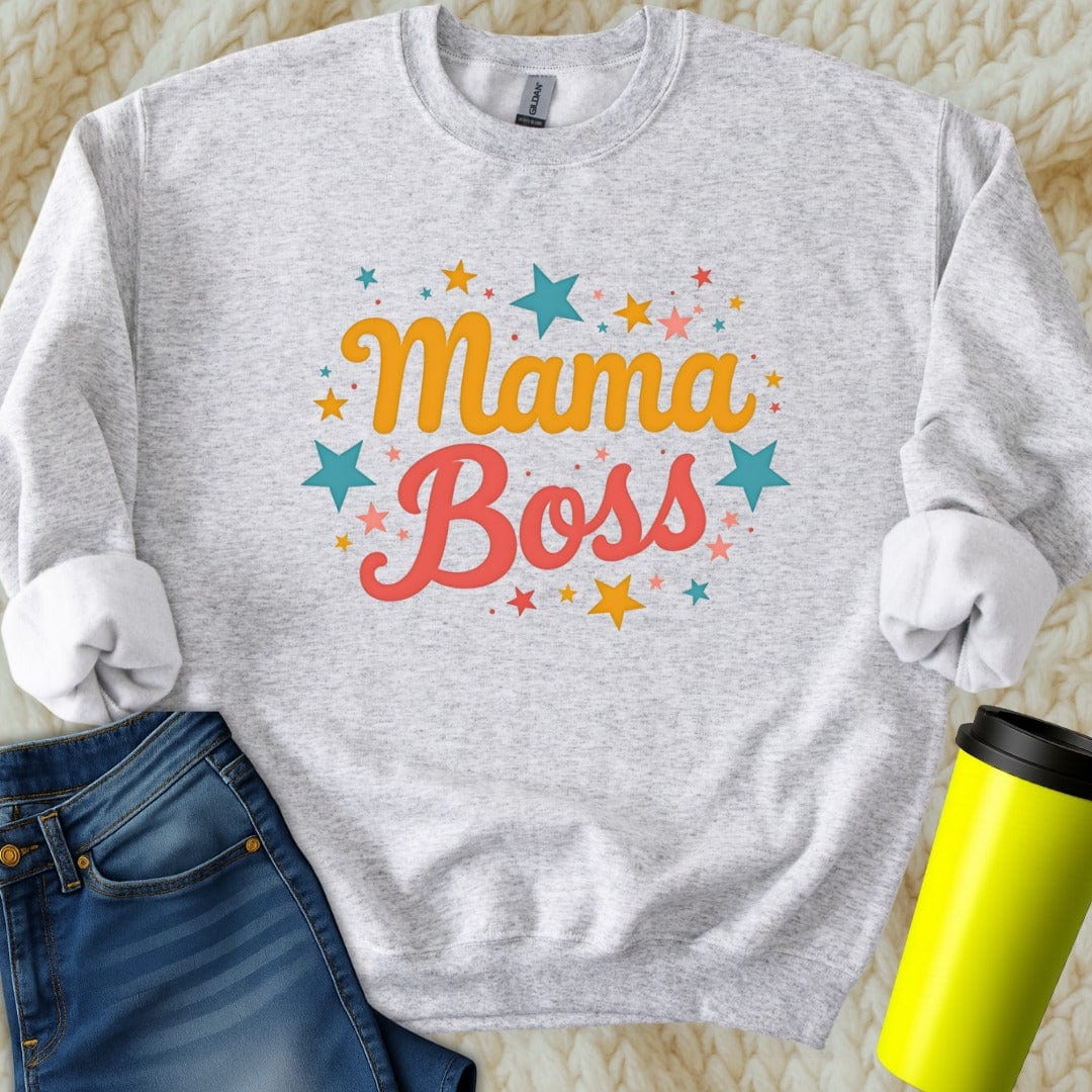 Printify Sweatshirt S / Ash Mama Boss Sweatshirt