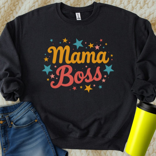 Printify Sweatshirt S / Black Mama Boss Sweatshirt
