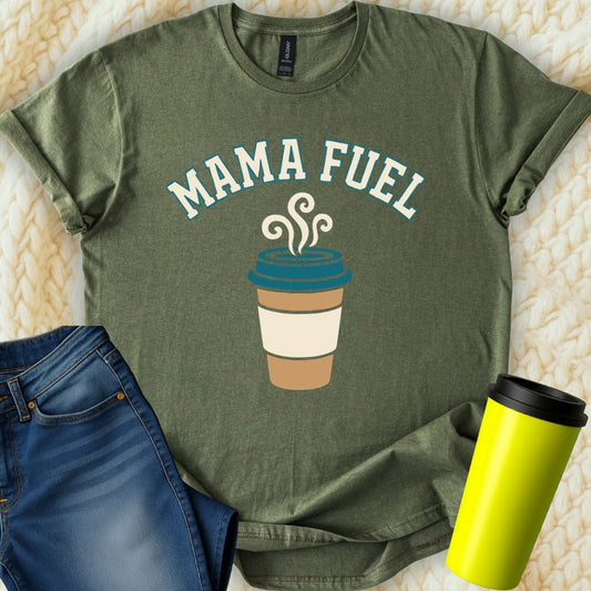 MyDesigns T-Shirt S / Military Green Mama Fuel Coffee T-Shirt