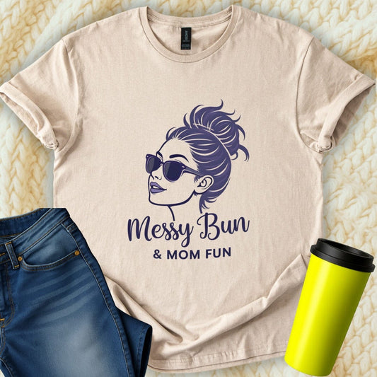 Printify T-Shirt Sand / S Messy Bun T-Shirt