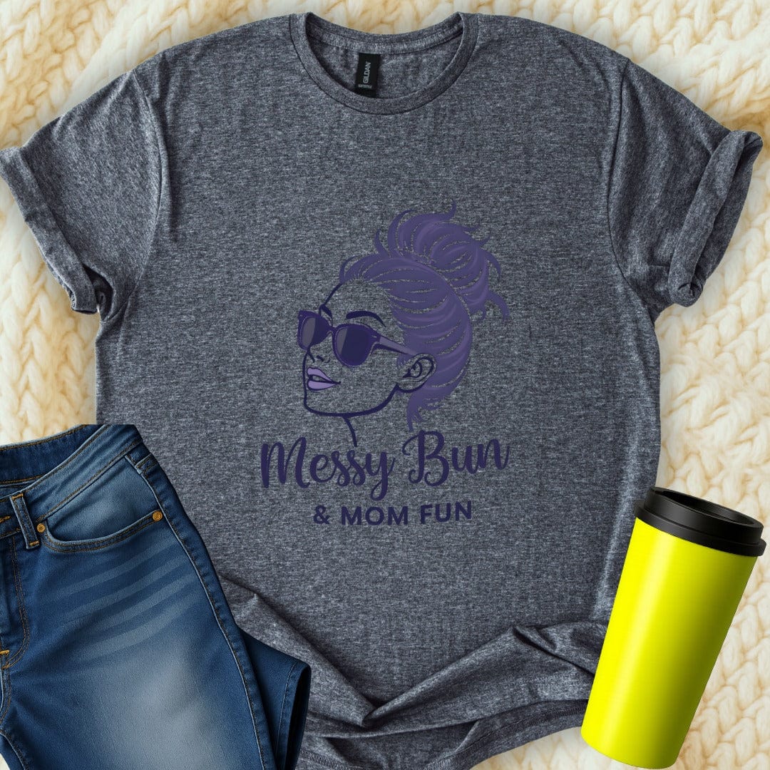Printify T-Shirt Dark Heather / S Messy Bun T-Shirt