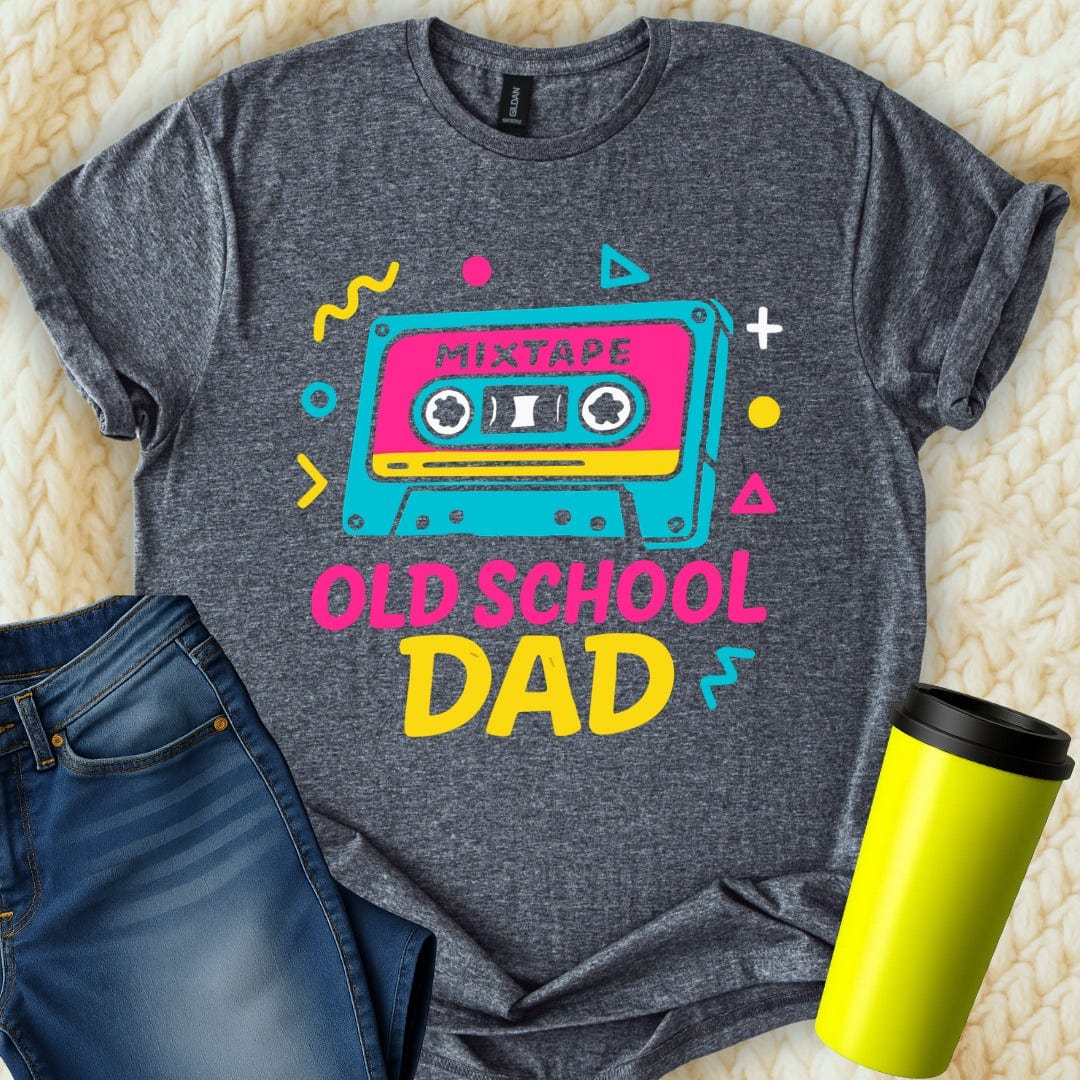 MyDesigns Physical Item Mixtape Old School Dad Retro Graphic Print T-Shirt