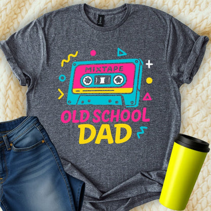 MyDesigns Physical Item Mixtape Old School Dad Retro Graphic Print T-Shirt
