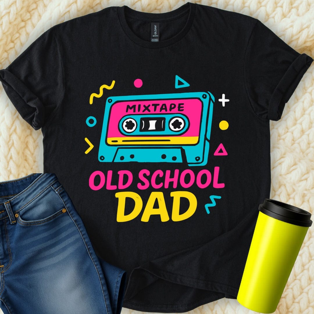 MyDesigns Physical Item Mixtape Old School Dad Retro Graphic Print T-Shirt