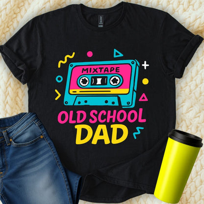 MyDesigns Physical Item Mixtape Old School Dad Retro Graphic Print T-Shirt