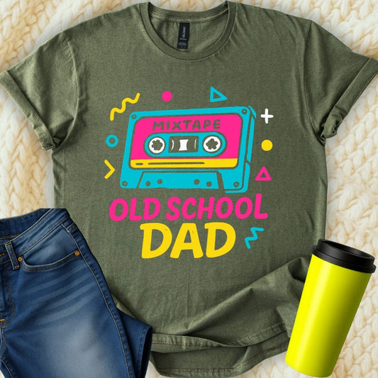 MyDesigns Physical Item Mixtape Old School Dad Retro Graphic Print T-Shirt