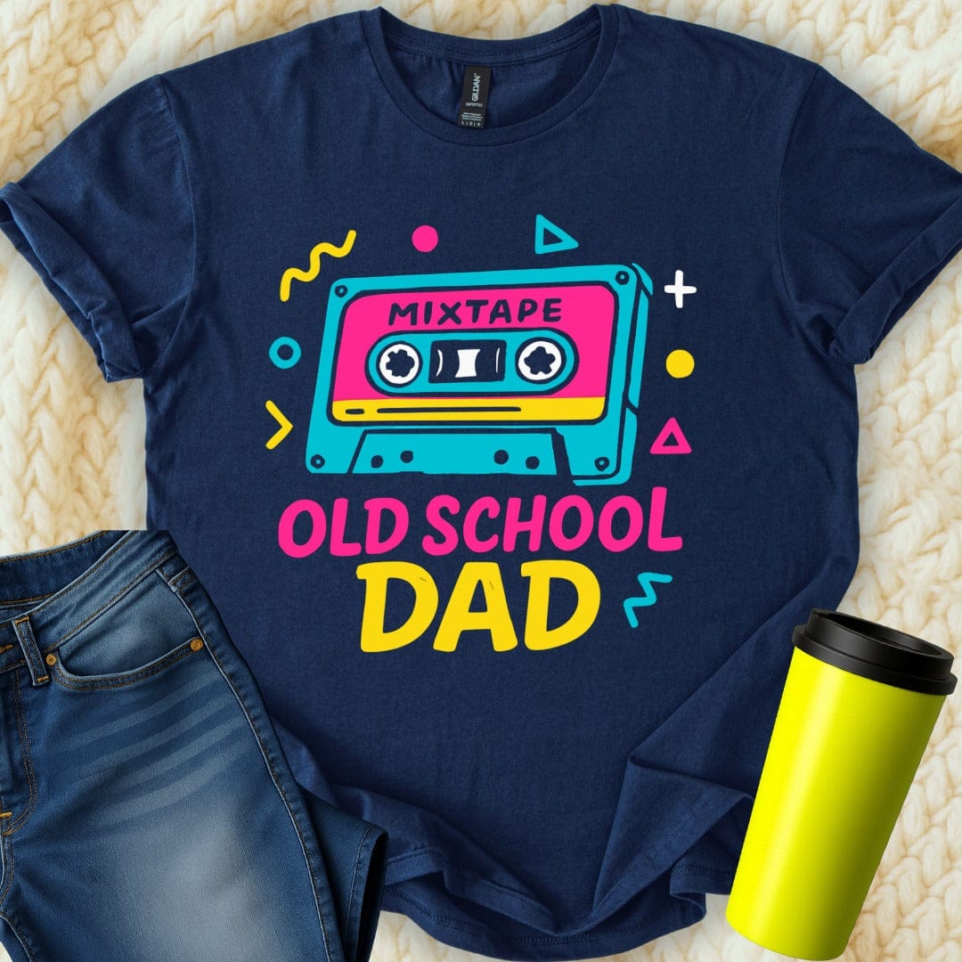 MyDesigns Physical Item Mixtape Old School Dad Retro Graphic Print T-Shirt