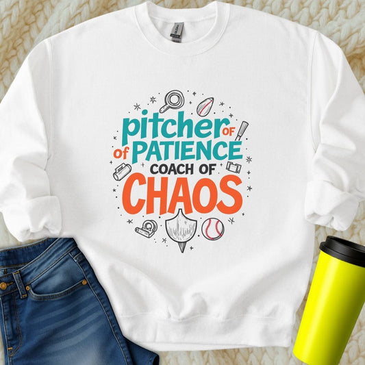Printify Sweatshirt S / White Mom Coach of Chaos Sweatshirt