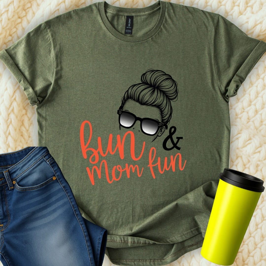 Printify T-Shirt Military Green / S Mom Fun T-Shirt