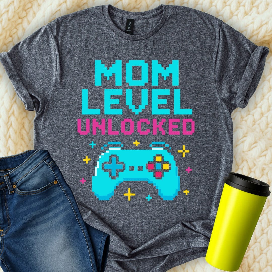 MyDesigns T-Shirt S / Dark Heather Mom Level Unlocked T-Shirt