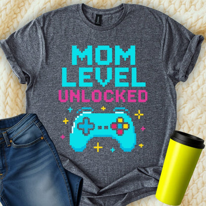 MyDesigns T-Shirt S / Dark Heather Mom Level Unlocked T-Shirt