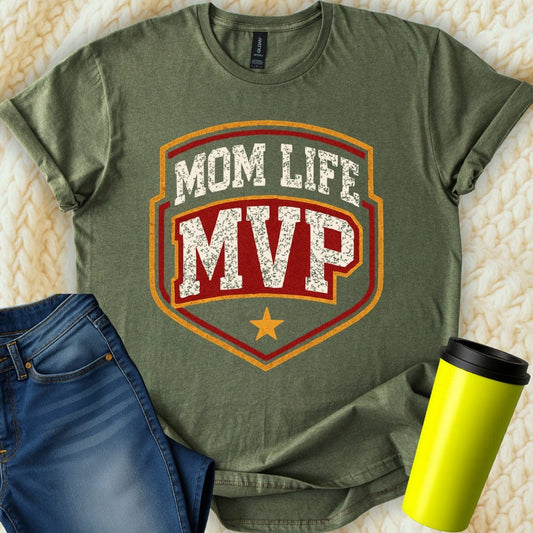 MyDesigns T-Shirt S / Military Green Mom Life MVP T-Shirt