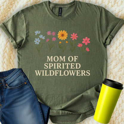 The Off Base T-Shirt S / Military Green Mom of Spirited Wildflowers T-Shirt