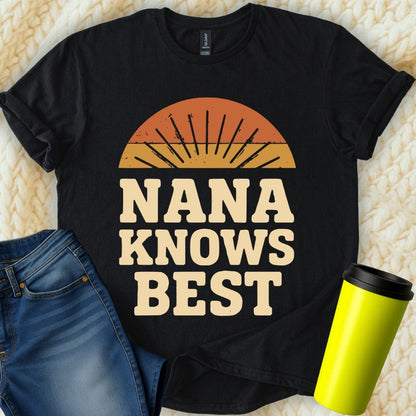 MyDesigns Physical Item Nana Knows Best Awesome Retro Design Vintage T-Shirt
