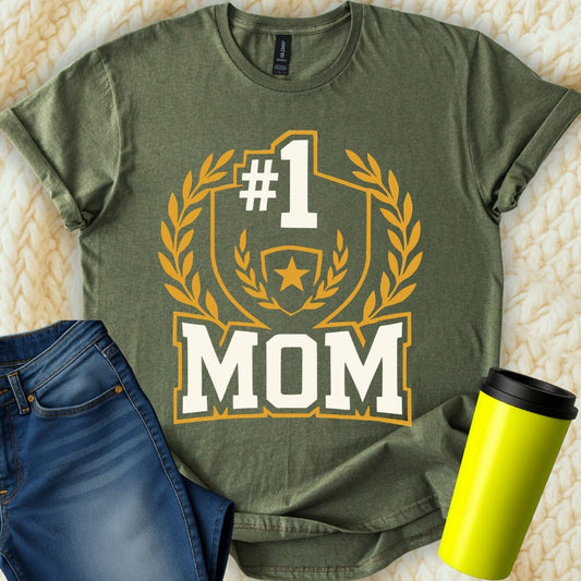 MyDesigns T-Shirt S / Military Green Number One Mom T-Shirt
