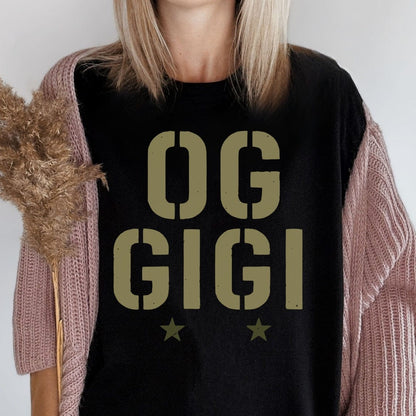 MyDesigns Physical Item OG Gigi With Stars Celebration Statement Design T-Shirt