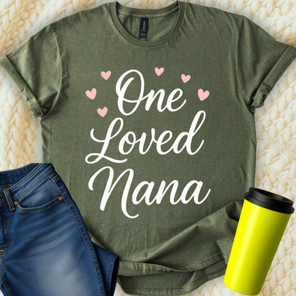 MyDesigns Physical Item One Loved Nana Hearts Family Love Affection T-Shirt