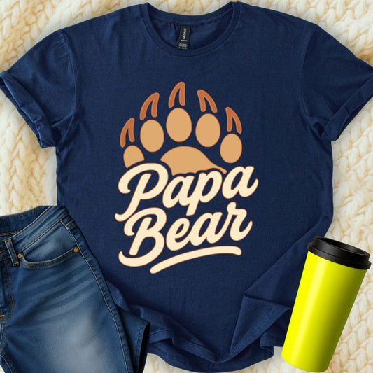 MyDesigns Physical Item Papa Bear Paw Best Dad Ever Father's Day Gift T-Shirt