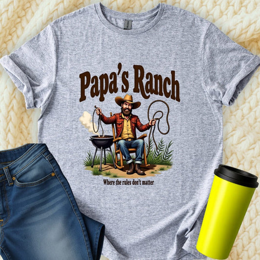 Printify T-Shirt Sport Grey / S Papa's Ranch T-Shirt