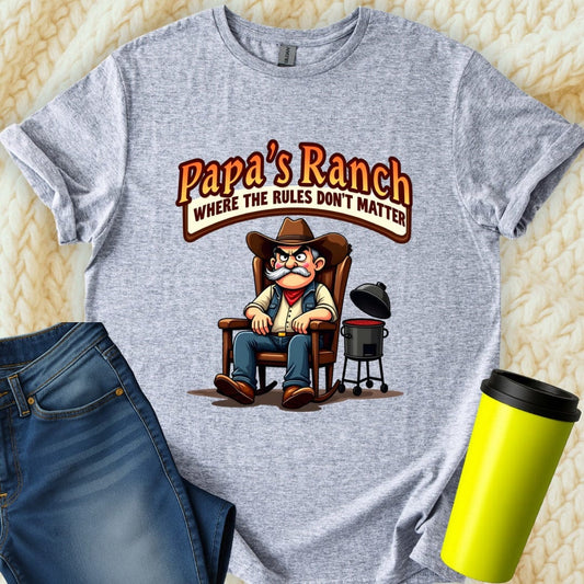 Printify T-Shirt Sport Grey / S Papa's Ranch T-Shirt