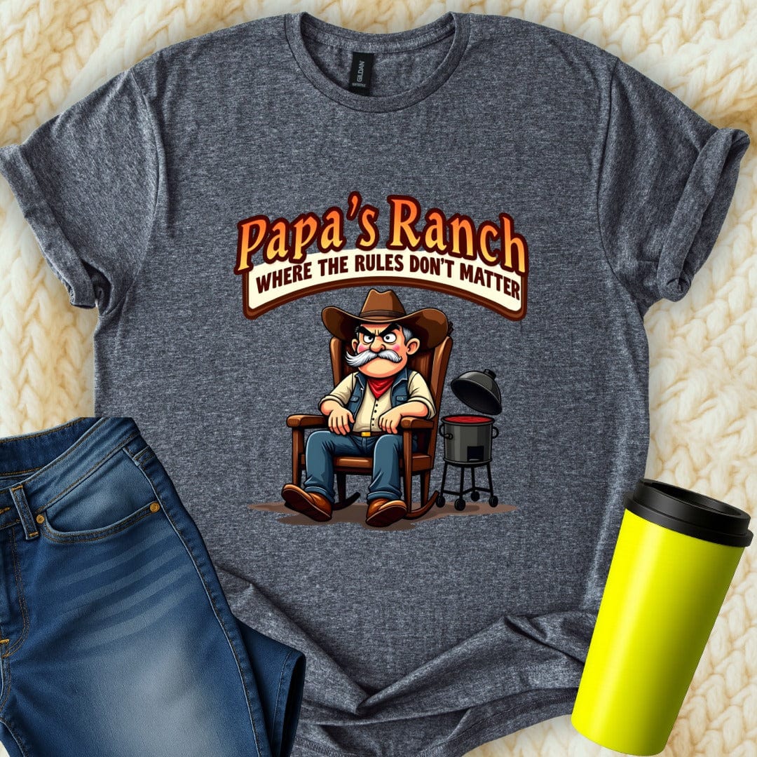 Printify T-Shirt Dark Heather / S Papa's Ranch T-Shirt