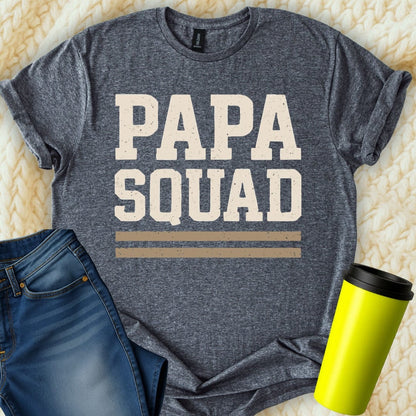 MyDesigns Physical Item Papa Squad Fathers Day Gift For New Dad Idea Funny T-Shirt